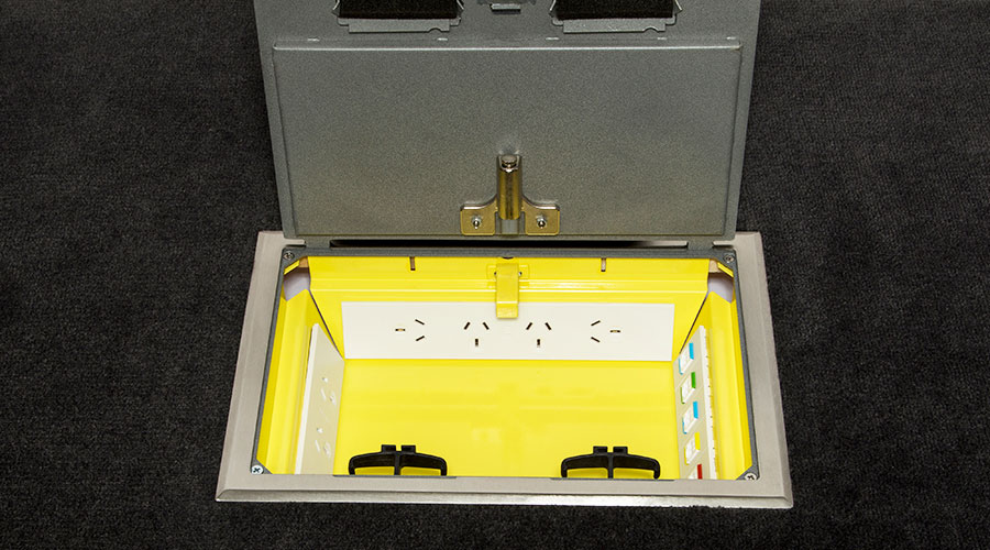 Floor box stainless steel soft close power Eagle OE Elsafe